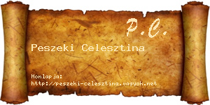 Peszeki Celesztina névjegykártya